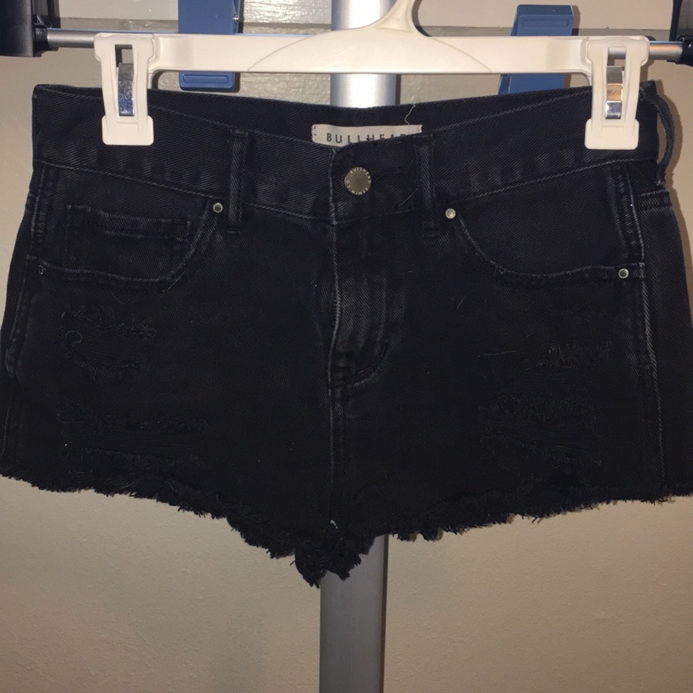 Black jean shorts